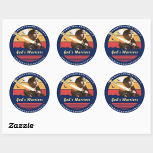 Gerichte Personen Custom Text Lady Warrior Ronde Sticker