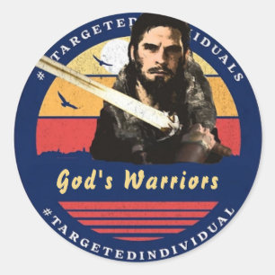 Gerichte personen Custom Text Warrior Ronde Sticker