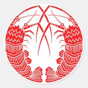 Gerichte stekelige kreeften ronde sticker