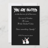 Gerichte witte bunnies met rode ogen Uitnodiging (Voorkant)