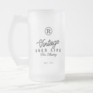  gerijpt als fine whiskey monogram & est jaar matglas bierpul