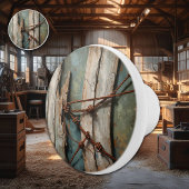 Gerijpt hout en prikkeldraad keramische knop