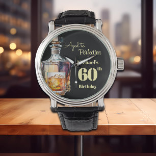 Gerijpt tot perfectie Heren 60ste Whiskey Verjaard Horloge