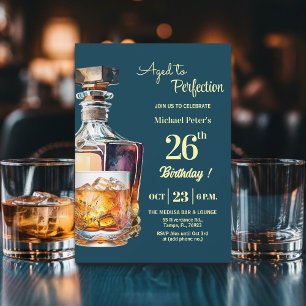 Gerijpt tot perfectie Mannen 26e Whiskey Verjaarda Kaart