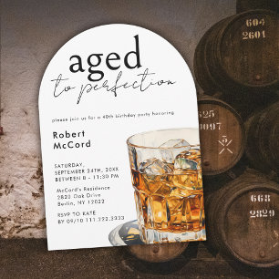 Gerijpt tot perfectie whisky verjaardagsfeest boog kaart