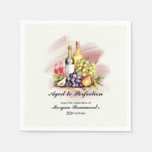 Gerijpt tot Perfectie Wijn Thema 50ste Verjaardags Servet