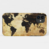 gerijpt-wereldkaart Case-Mate iPhone case (Achterkant (horizontaal))