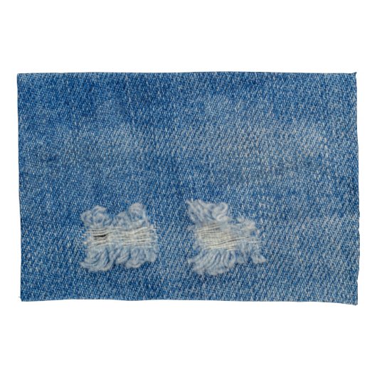 Geripte denim jeans close-up textuur. kussensloop (Voorkant)