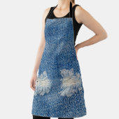 Geripte denim jeans close-up textuur. schort (Insitu)