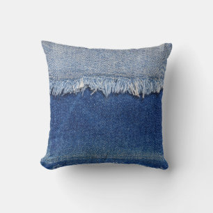 Geripte denim jeans stof achtergrond kussen
