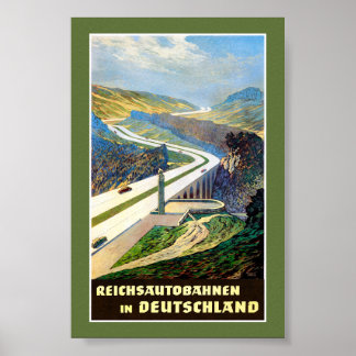 Germaans vintage reisposter gerestaureerd poster