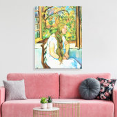 Germaine Utter voor haar raam Canvas Afdruk (Insitu (Woonkamer))
