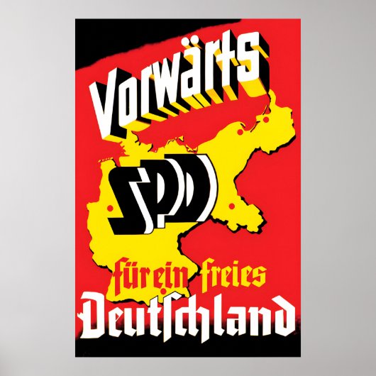 German 1949 Election Poster Forward SPD - For a (Devant)