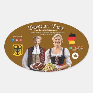 German Bavarian Restaurants Food Lovers Ovale Sticker