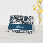 GERMAN Danke Blue en White Hartelijk dank Kaart (Gele Bloem)