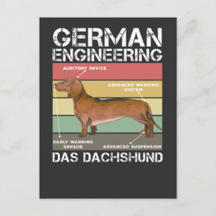 German Engineering Dachshund Puppy Weiner Dog Briefkaart