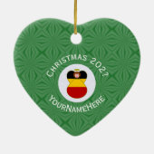 German Flag Christmas Angel Personalized Heart Keramisch Ornament (Achterkant)
