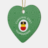 German Flag Christmas Angel Personalized Heart Keramisch Ornament (Links)