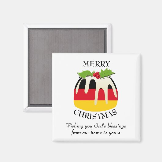 GERMAN FLAG Christmas Pudding Magnet (Recto/Verso)