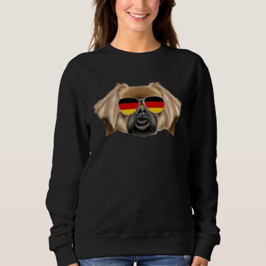 German Flag Tibetan Spaniel Dog Germany Pocket Trui (Voorkant)