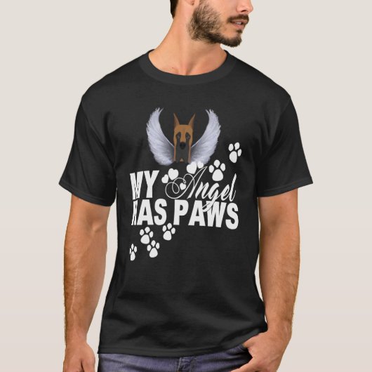 German Great Dane Dog  My Angel Hat Paws Pet T-shirt (Voorkant)
