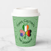 German Irish American Shamrock Personalized Text Papieren Bekers (Achterkant)