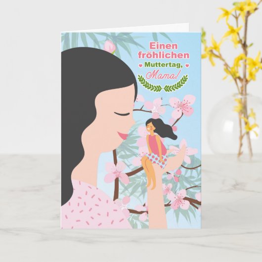 GERMAN Moederdag Cherry Blossom Mam... Kaart (Gele Bloem)