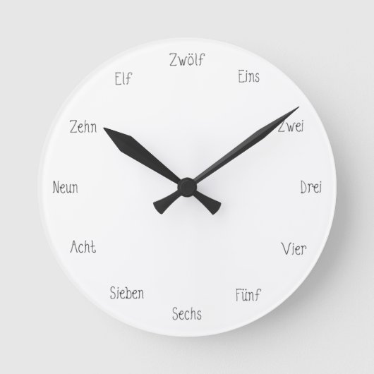 German Numbers Learn to Count Cute Language Ronde Klok (Voorkant)