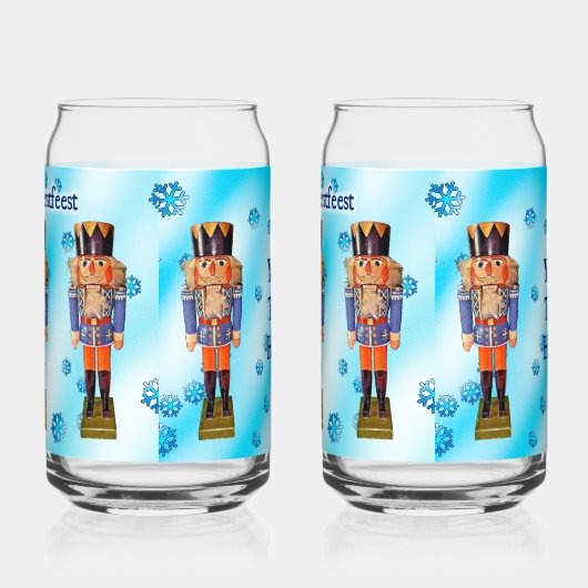 German Nutcracker - Vrolijk kerst Blikvorm Glas (Links)