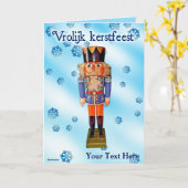 German Nutcracker - Vrolijk kerst Kaart (Gele Bloem)
