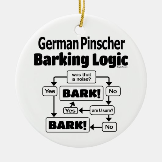 German Pinscher Barking Logic Keramisch Ornament (Voorkant)