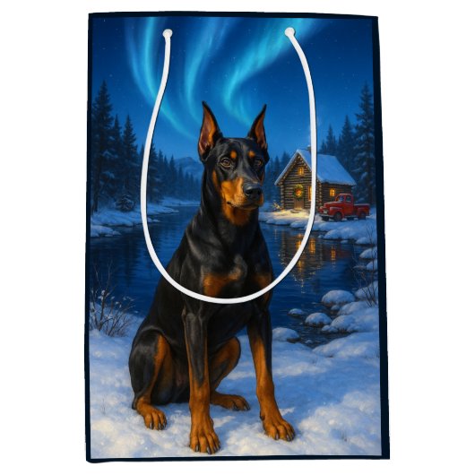 German Pinscher Holiday Card Medium Cadeauzakje (Voorkant)
