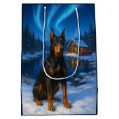 German Pinscher Holiday Card Medium Cadeauzakje (Achterkant)