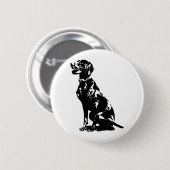 German Pointer Silhouette Ronde Button 5,7 Cm (Voorkant /achterkant)