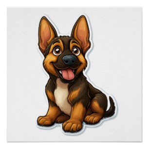 German Shepard Puppy Perfect Poster