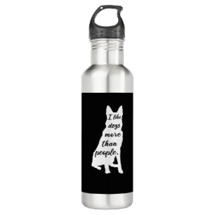 German Sheperd I like Dogs White Design Waterfles