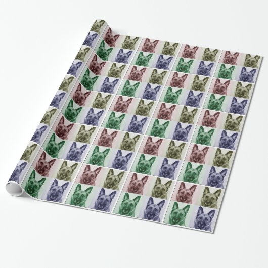 German Shepherd All Occasion Wrapping Paper Cadeaupapier (Uitgerold)