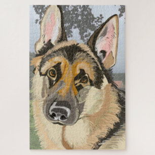 German Shepherd, Alsation Portrait Legpuzzel