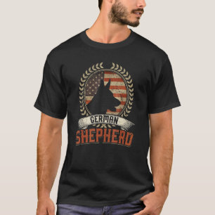 German Shepherd American Flag Usa Patriotic Dog T-shirt