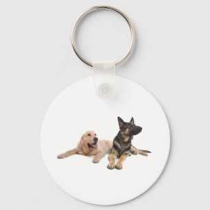 german shepherd and golden retriever sleutelhanger