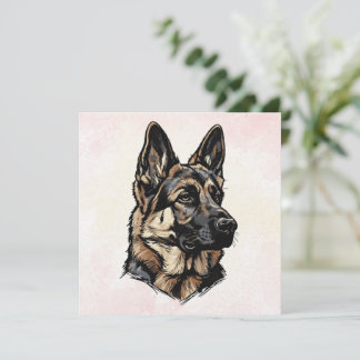 German Shepherd Art Kaart