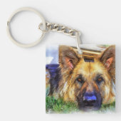 German Shepherd Art Sleutelhanger (voorkant)