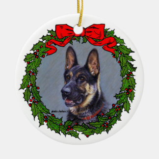 German Shepherd Art van Glenda S. Harlan Keramisch Ornament