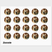 German Shepherd Autumn Leaves Ronde Sticker (Vel)