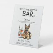 German Shepherd Bar Reclamebord Met Voetstuk (Voorkant)