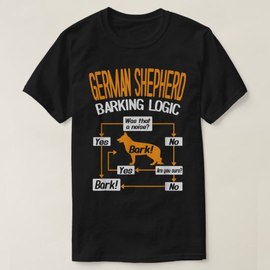 German Shepherd Barking Logic T-shirt (Design voorkant)