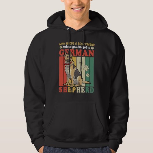 German Shepherd  Best Dog Friend Retro Plus Size Hoodie (Voorkant)