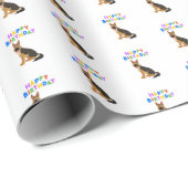 German Shepherd Birthday Cadeaupapier (Rol Hoek)