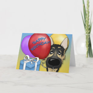 German Shepherd Birthday Card Kaart