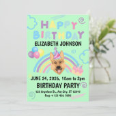 German Shepherd Birthday Invitation in Green (Debout devant)